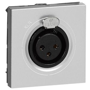 Contactdoos XLR 3-polig neutric fem 2 modulen ALU Mosaic