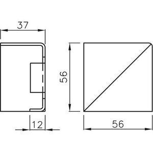 Plenum buitenhoek Sdz 56x56 H37