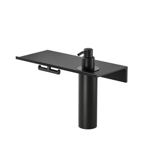 Planchet metaal 280mm+zeepdispenser 200ml. + handdoekhaak Black LEEV