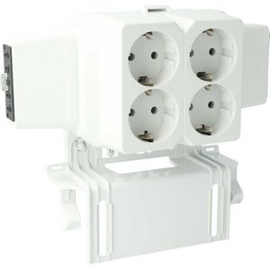 Contactdoosdeksel AK2-S/GZ/WAK 5p met 4-voudige L1 WAGO