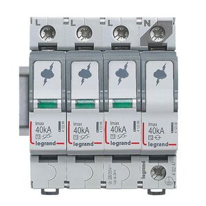 Overspanningsbeveiliger T2-3P + N-40kA 1.2kV-320V-4m