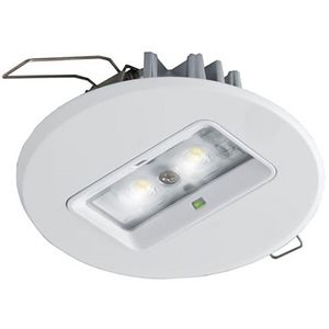 Decentraal 2W rond wit 3 uur inbouw led armatuur inclusief