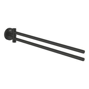 Essentials handdoekhouder 2-Lids mat zwart (prof)