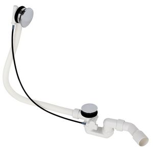 Badoverloopcombinatie 1.1/2"met waste verlengde uitvoering chroom