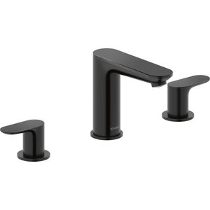 Wave 3-gats wastafelkraan mat zwart sprong 129mm