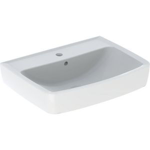 BASTIA wastafel square 55x42cm met kraangat + overloop wit