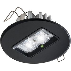 Decentraal 2W 3 uur rond zwart inbled armatuur automatisch