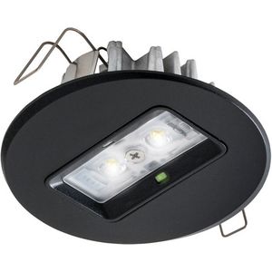 Decentraal 2W rond zwart continu inbouw led armatuur DAL