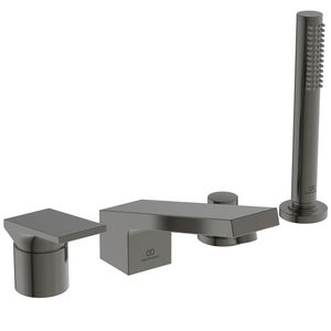 Badmengkraan 4-gats badrand m. uitloop magnetic grey Extra