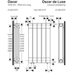 Oscar de Luxe 1800/10 1846x800 3000w RAL9010