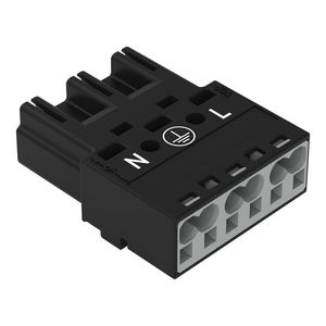 Male 3-polig Cod. A zwart 770-213