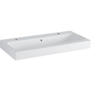 iCon wastafel 90cm kraangat links en recht met overloop wit