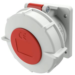 Inbouwwandcontactdoos 32A 4-polig  6H 400V IP67 TwinCONTACT
