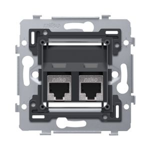 Mechanisme 2 RJ45-aansl. STP Cat. 6A PoE++ schuine uitv