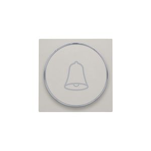 Afwerkingsset met doorschijnende ring met belsymbool voor drukknop 6A light grey