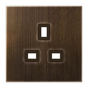 Afdekplaat BS messing antiek