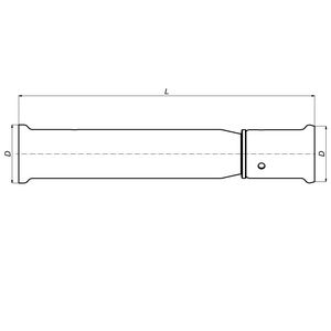 Schuifperssok / reparatiekoppeling 52P 32x32mm messing