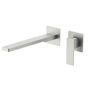 Inbouw wastafelkraan ELLE+uitloop 240mm 2 vierkante rozetten EL106ST70