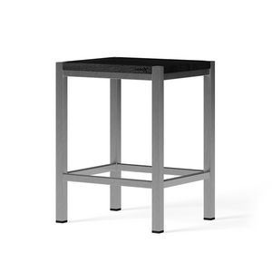 Wooden Stool 35x30x45 cm massief eiken black geborsteld rvs