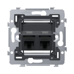 Mechanisme 2 RJ45-aansl.en UTP Cat. 6 PoE++ schuine uitv.
