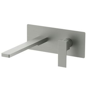 Inbouw wastafelkraan ELLE+uitloop 240mm rechthoekige muurplaat EL106ST