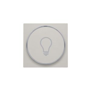 Afwerkingsset met doorschijnende ring met lampsymbool voor drukknop 6A light grey