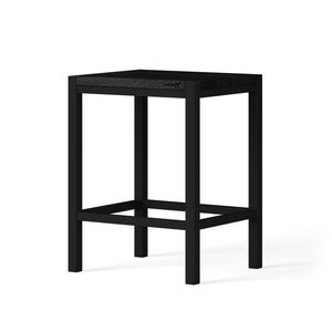 Wooden Stool 35x30x45 cm, massief eiken black, mat zwart