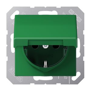 Wandcontactdoos AS-univ. groen slagv. besch.ct klapd