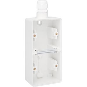 Spuitwaterdichte dubbele verticale opbouwdoos 1x M20 wit VVE=5