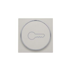 Afwerkingsset met doorschijnende ring met sleutelsymbool voor drukknop
