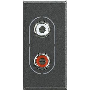 Wandcontactdoos RCA 2V 1 module Axolute Antraciet
