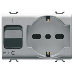 VERGRENDELDE GESCHAKELDE CONTACTDOOS-2P+A 16 A P40-MET C