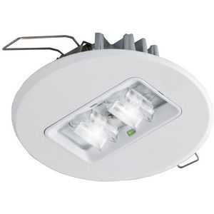 Decentraal 2W 3 uur rond wit continu inb led armat