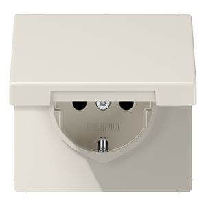 Wandcontactdoos LS990 wit slagvast m.R/A klapdeksel