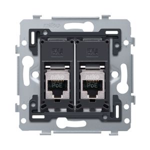 Mechanisme 2 RJ45-aansl.en STP Cat. 6A PoE++ vlak