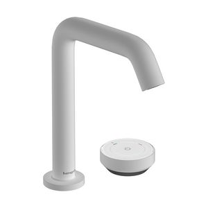 Tecturis S 2-gats wastafelkraan 150 CoolStart met afvoer mat wit