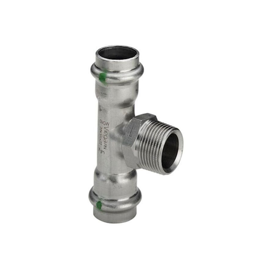 T-koppeling verlopend Sanpress Inox 42x1/2" bn.x42mm