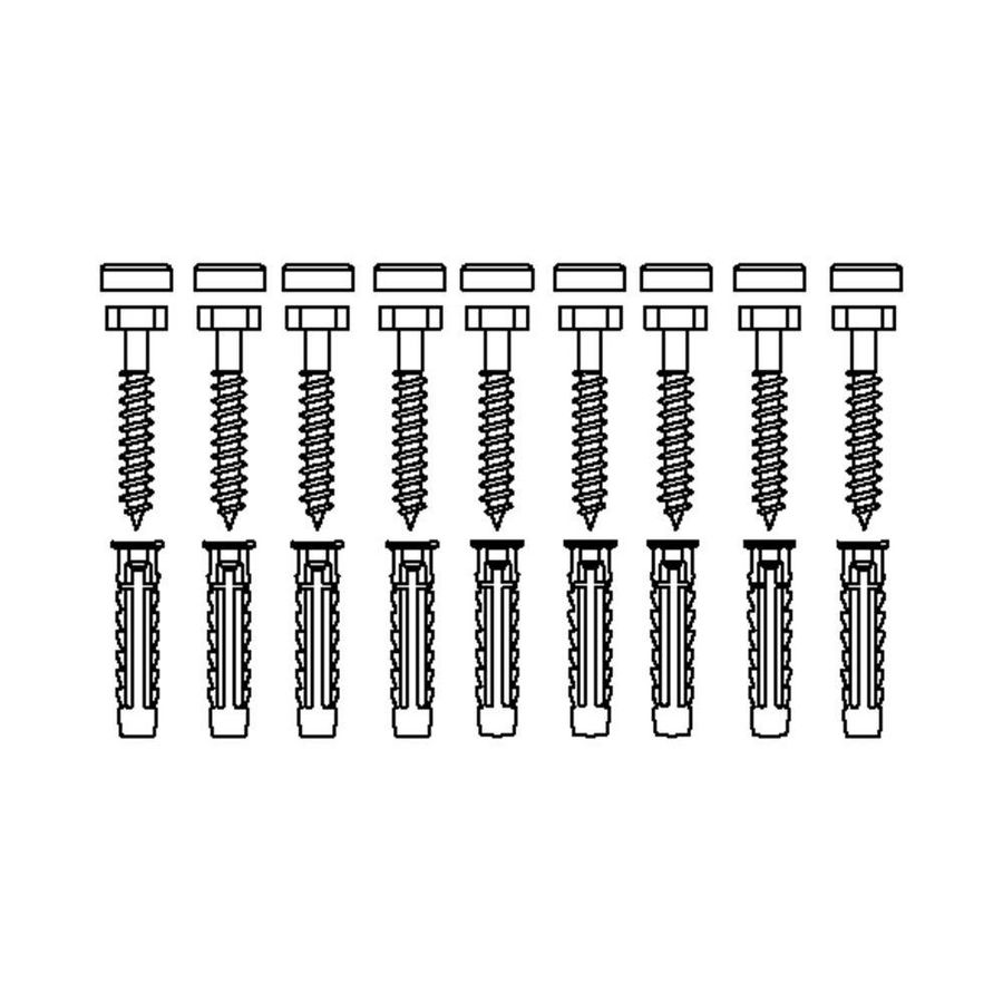 Set a 9st. Bevestigingsmateriaal V8611 voor massieve muren