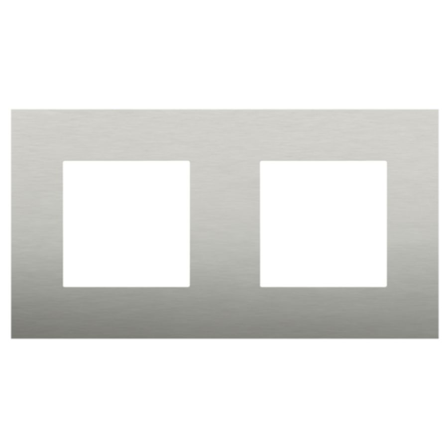 2-voudige afdekplaat hoh 71mm Pure stainless steel