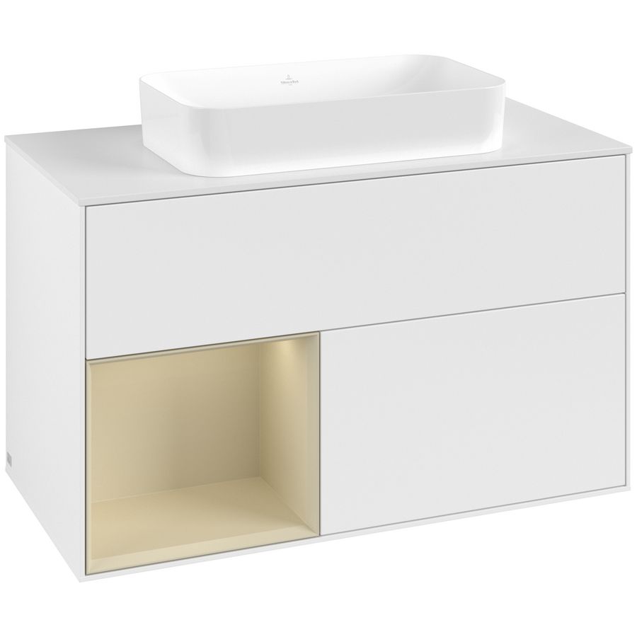 Wastafelonderkast Finion 1000x603x501mm White Matt Lacquer G651HJMT