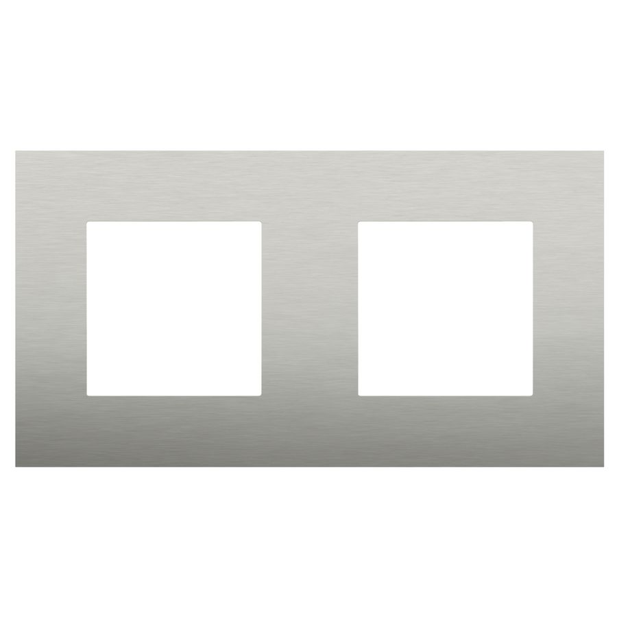 2-voudige afdekplaat hoh 71mm Pure stainless steel