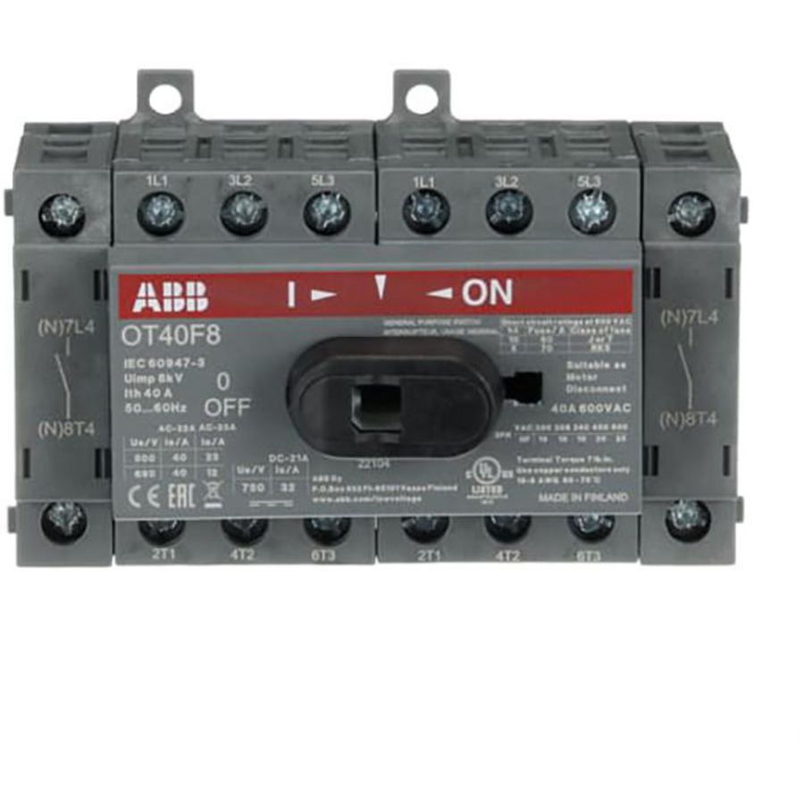 Lastscheider 8P 40 A bodem/DIN-rail montage