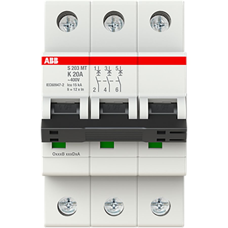Installatieautomaat S200MT 3P K-karakteristiek 20A 10kA Tractie
