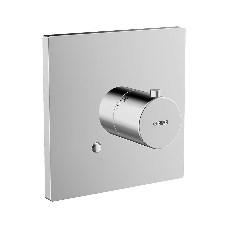 Thermostaatafbouwset zonder omstelling chroom tbv inbouwdeel 08