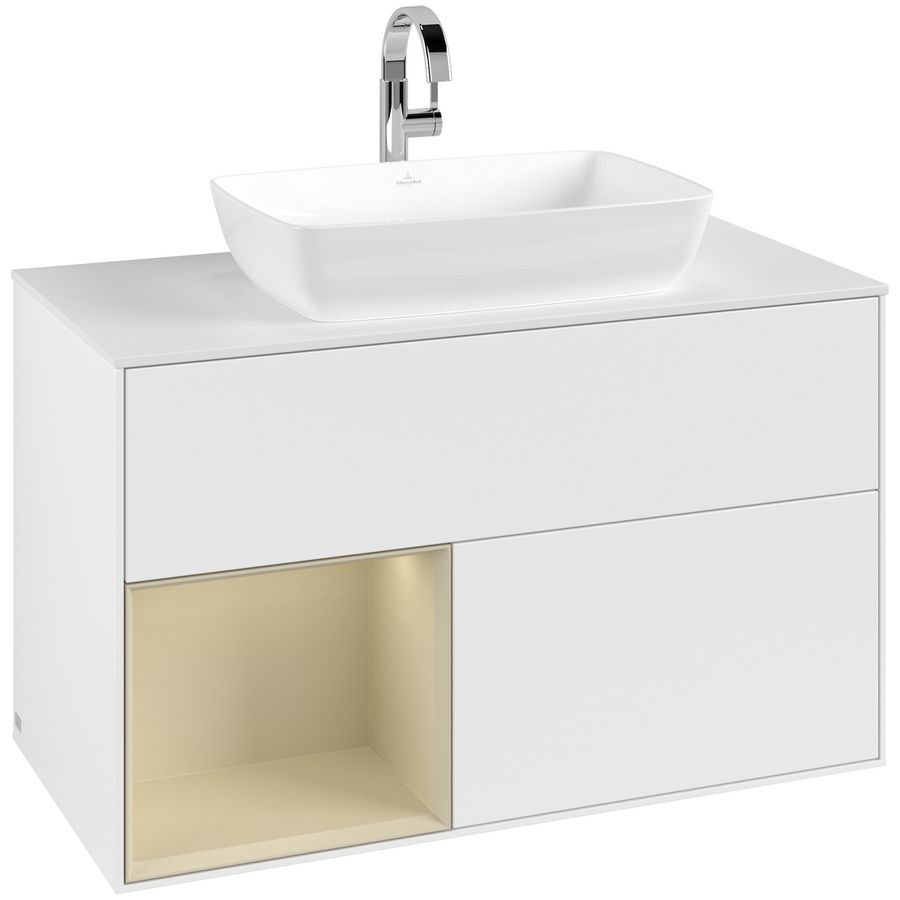 Wastafelonderkast Finion 1000x603x501mm White Matt Lacquer G771HJMT