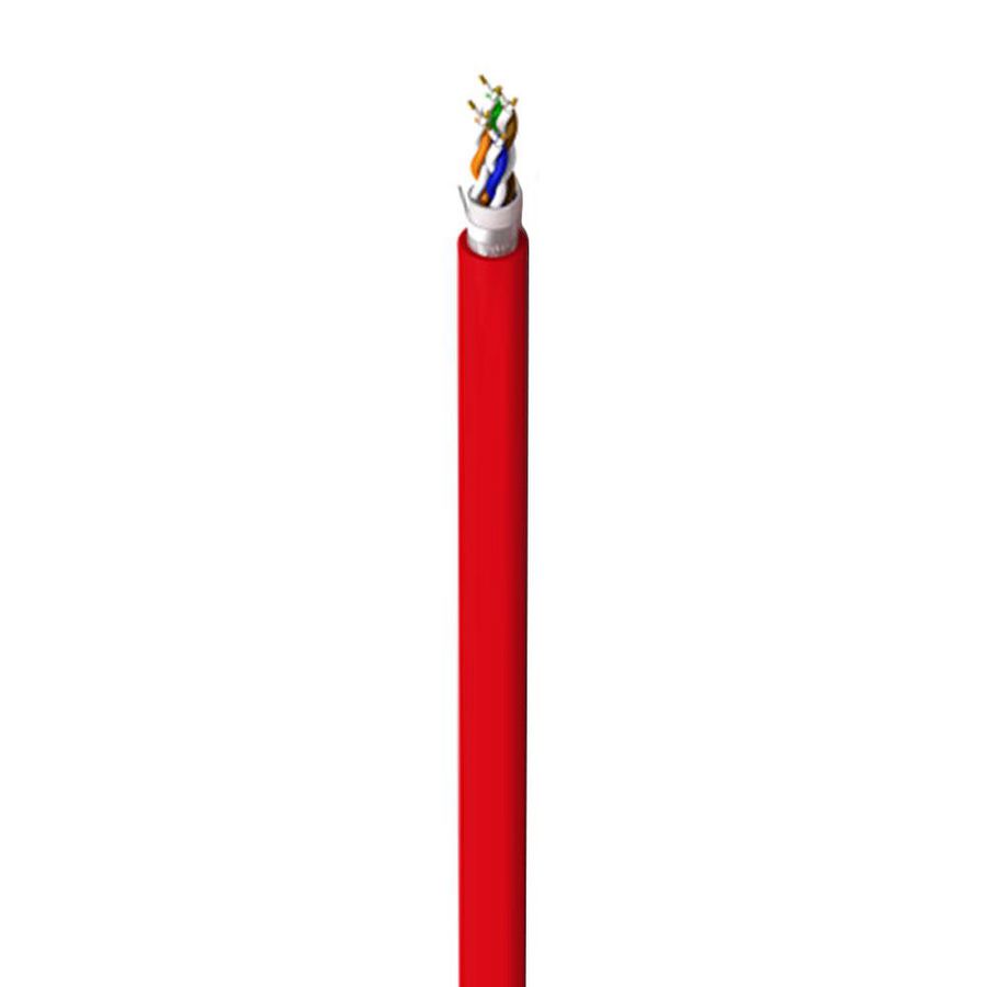 Haspel a 100m. Brandmeldkabel S/FTP Cat 5e LSNH rood