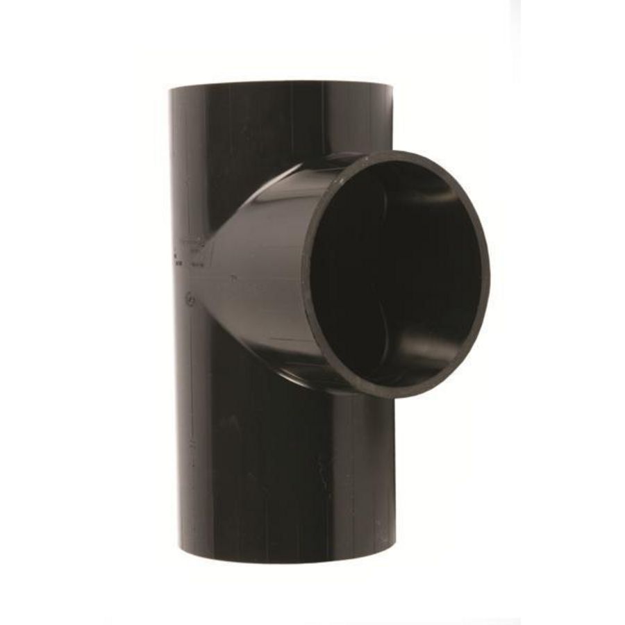 PE T-stuk 88,5° 125mm PN4 zwart