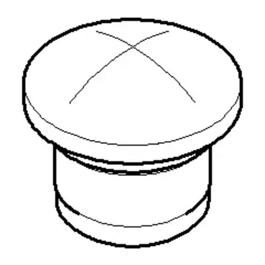 Afdekplaat Stop 25x22mm Messing gebors. (23kt Goud)