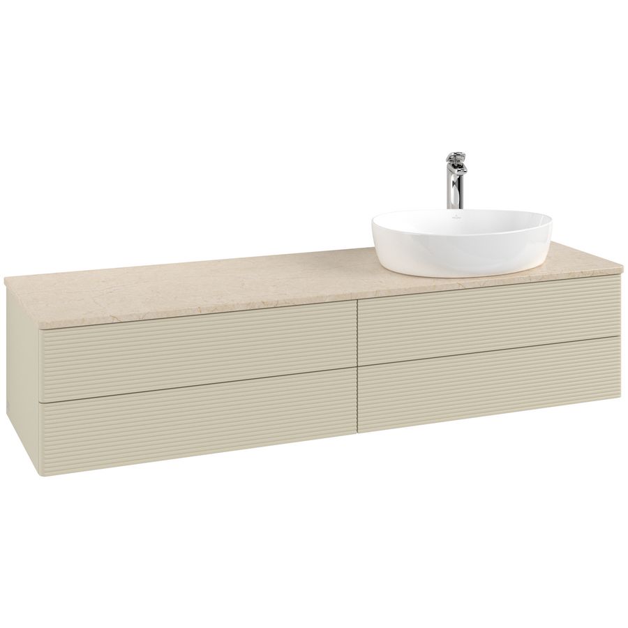 Wastafelonderkast Antao 1600x360x500mm S.Grey Matt Lacquer K27153HJ