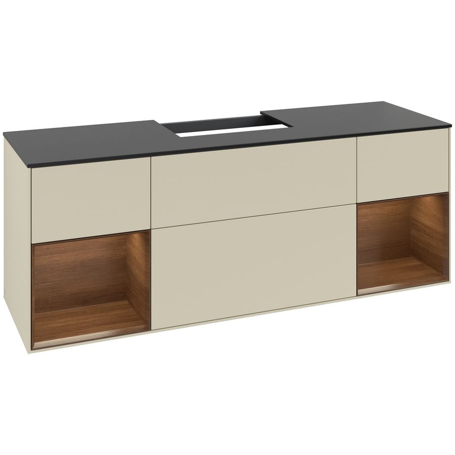 Wastafelonderkast Finion 1600x603x501mm S.Grey Matt Lacquer F212GNHJ